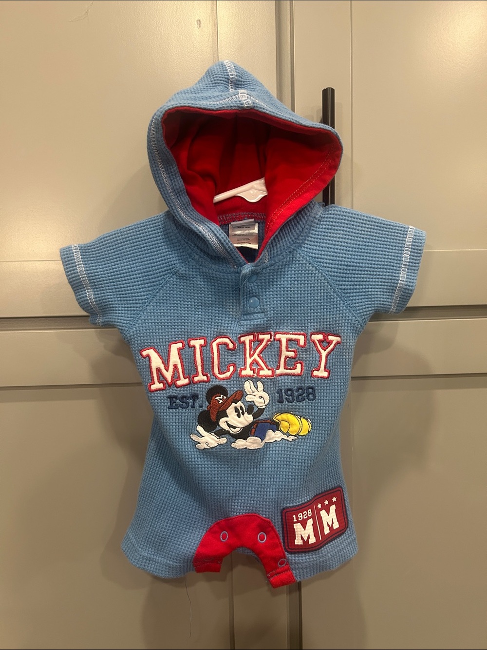 3-6 month Disney Mickey baseball romper
